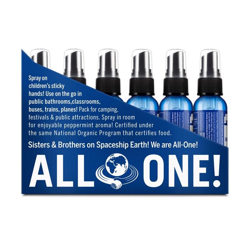 Dr. Bronner's Peppermint Citrus Scent Liquid Hand Sanitizer 2 oz, Pack of 12