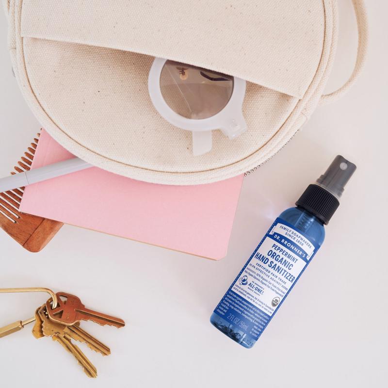 Dr. Bronner's Peppermint Citrus Scent Liquid Hand Sanitizer 2 oz, Pack of 12
