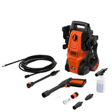 Black+Decker BEPWB1740-B3 Pressure Washer, 120V-110V, 1740 psi Operating, 5.3 Lpm, 6 m L Hose, Black/Orange