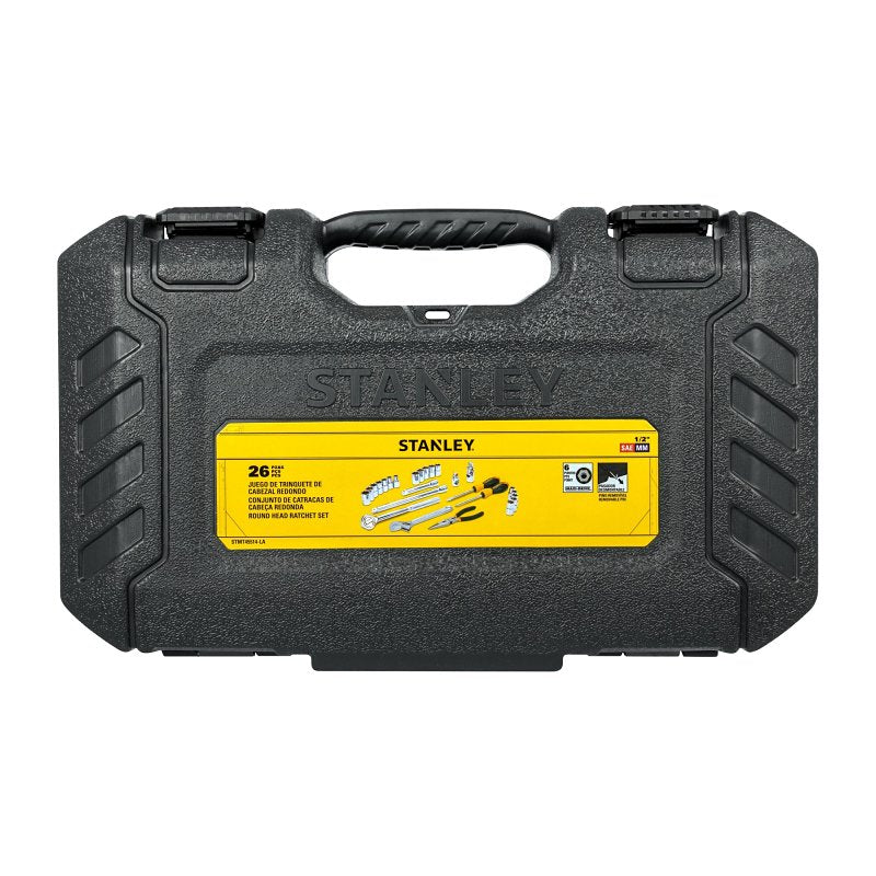 STANLEY STMT45514-LA Mechanical Tool Ratchet Set, 26 -Piece, Chrome Vanadium Steel/Plastic, Pack of 3