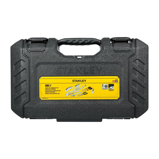 STANLEY STMT45514-LA Mechanical Tool Ratchet Set, 26 -Piece, Chrome Vanadium Steel/Plastic, Pack of 3
