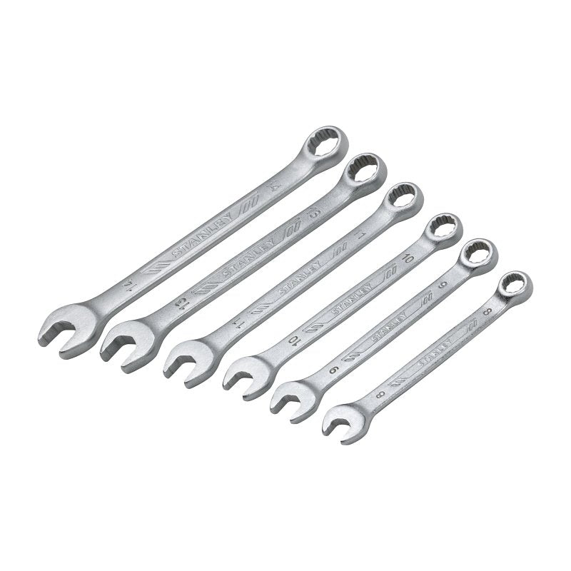 STANLEY STMT73647-LA Combination Wrench Set, 6 -Piece, Chrome Vanadium Steel, Galvanized, Pack of 6