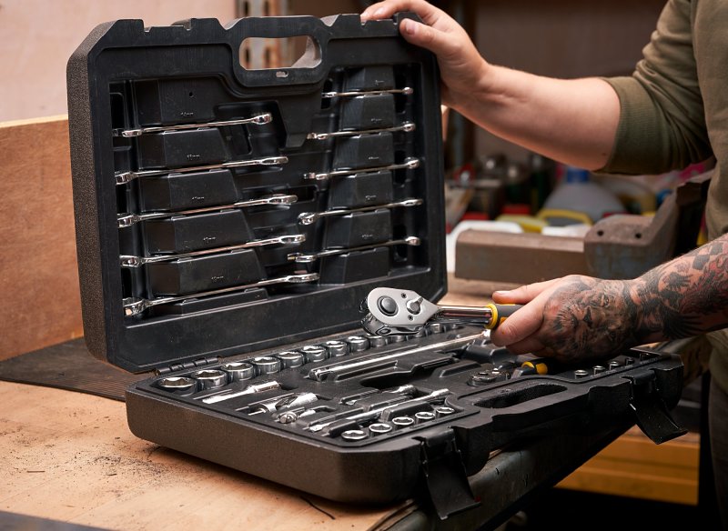 STANLEY STMT82832-LA Socket and Combination Wrench Set, Chrome, Pack of 2