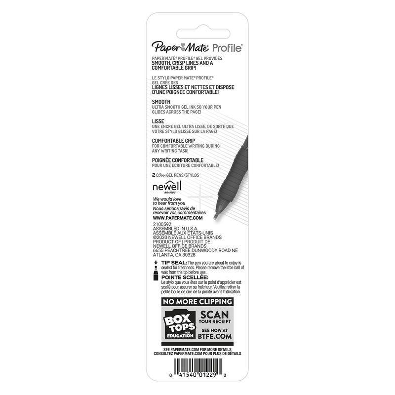 Paper Mate Profile Gel Blue Retractable Gel Pen 2 pk, Pack of 6
