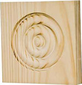 Waddell RTB35M Trim Block, 3-3/4 in H, 3-3/4 in W, Rosette Pattern