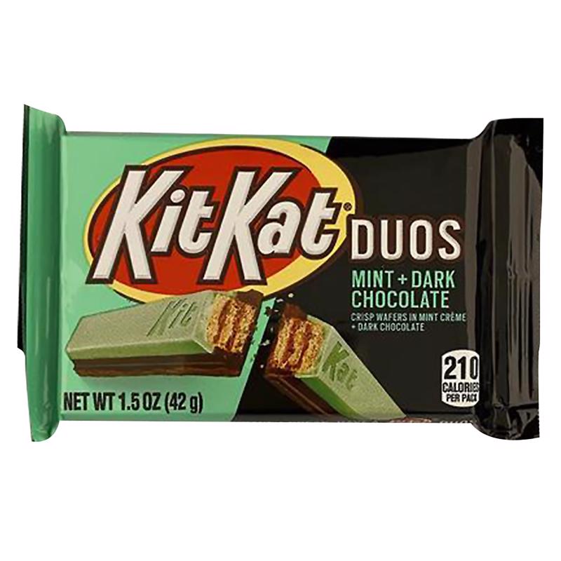 Kit Kat DUOS Dark Chocolate/Mint Candy Bar 1.5 oz, Pack of 24