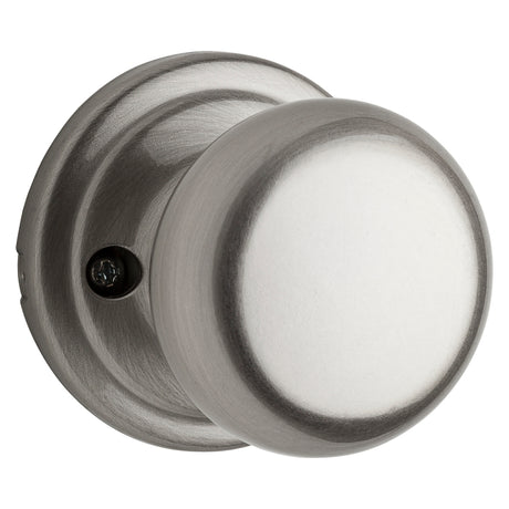 Kwikset Signature Series 720H 15RCLRCSBX Passage Knob, Hancock, Mushroom, Satin Nickel, Full Lip Round Corner Strike