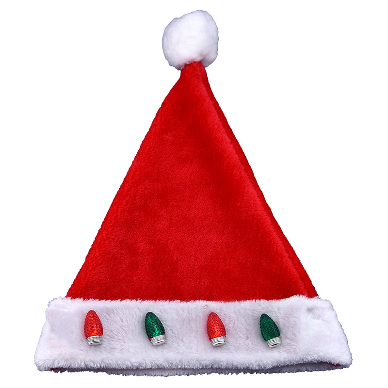 Magic Seasons Christmas LED Santa Hat Plush 1 pc, Pack of 12