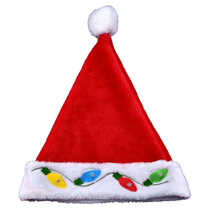 Magic Seasons Christmas LED Santa Hat Plush 1 pc, Pack of 12