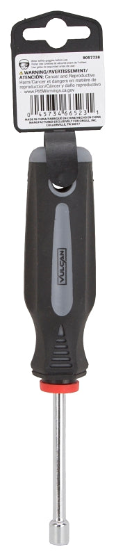 Vulcan MC-SD32 Nut Driver, 1/4 in Drive, 7 in OAL, Cushion Grip Handle, Gray/Black Handle, 3 in L Shank