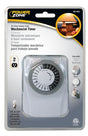 PowerZone TNI2423 Electromechanical Timer, 15 A, 125 V, 1875 W, 2-Outlet, 24 hr Time Setting, White