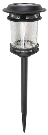 Boston Harbor 26073 Solar Stake Light, NI-Mh Battery, AA Battery, 1-Lamp, Plastic and Glass Fixture, Black, Pack of 6