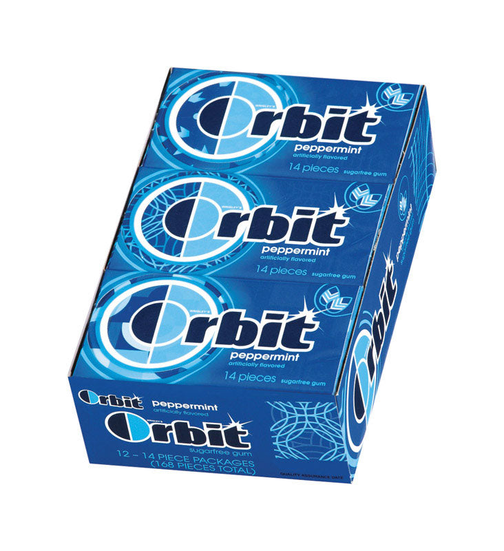 Orbit Sugar Free Peppermint Chewing Gum 14 pc, Pack of 12