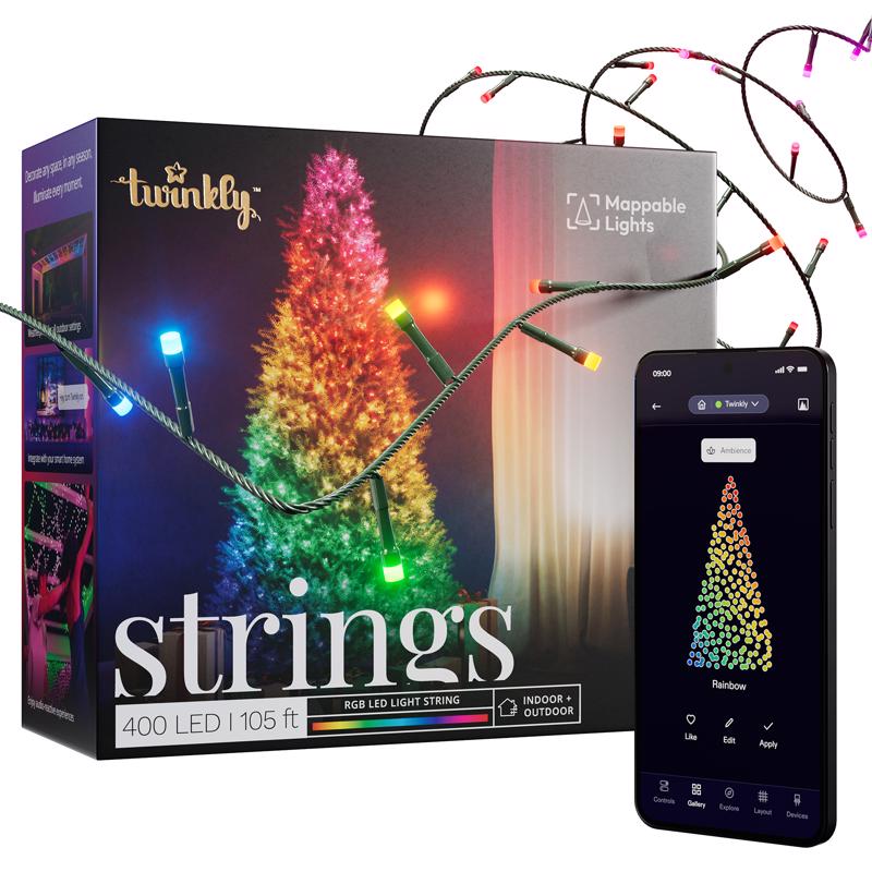 Nu Tsai Capital Llc Twinkly LED Micro/5mm Multicolored 400 ct String Christmas Lights 105 ft.