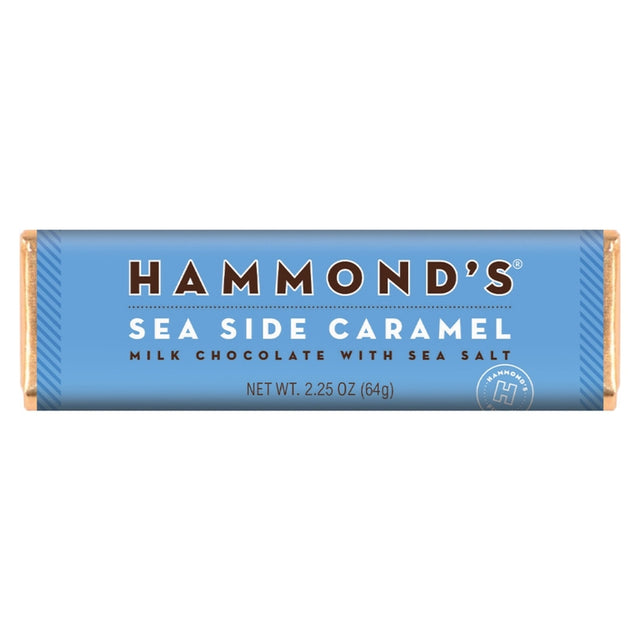 Hammond's Candies Sea Side Caramel Milk Chocolate Candy Bar 2.25 oz, Pack of 12