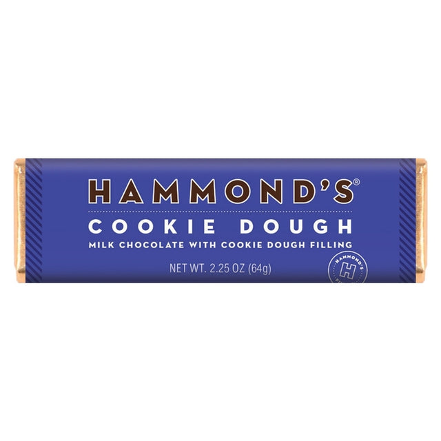 Hammond's Candies Cookie Dough Milk Chocolate Candy Bar 2.25 oz, Pack of 12