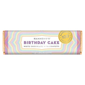 Hammond's Candies Birthday Cake White Chocolate with Confetti Chocolate Candy Bar 2.25 oz, Pack of 12