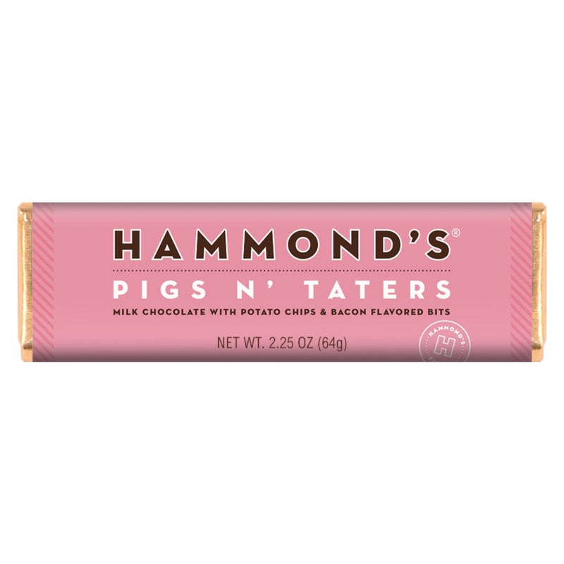 Hammond's Candies Pigs N' Taters Milk Chocolate Candy Bar 2.25 oz, Pack of 12