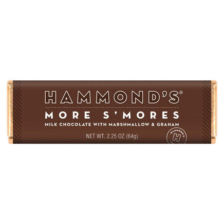 Hammond's Candies More Smores Milk Chocolate Candy Bar 2.25 oz, Pack of 12