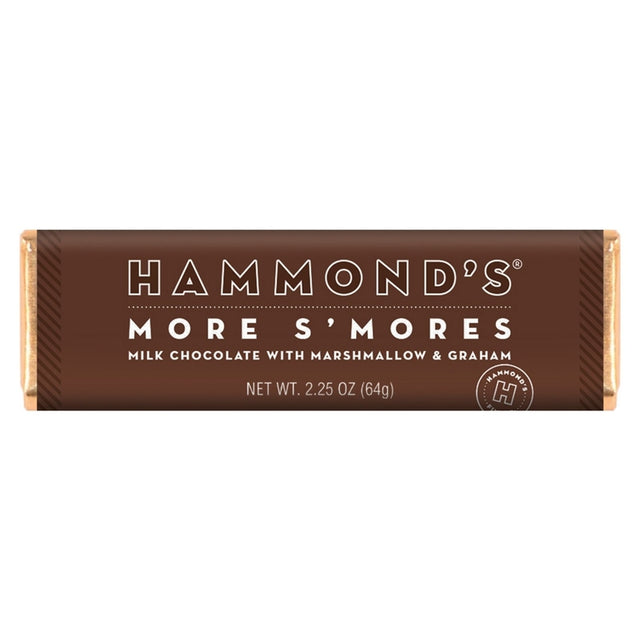 Hammond's Candies More Smores Milk Chocolate Candy Bar 2.25 oz, Pack of 12