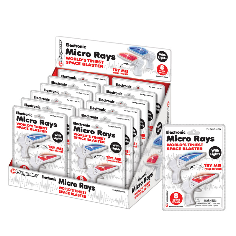 Playmaker Toys Micro Rays Space Blaster Toy 2 pc, Pack of 12
