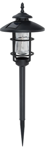 Boston Harbor 26074 Solar Stake Light w/LED Filament, NI-Mh Battery, AA Battery, 1-Lamp, Black, Battery Included: Yes, Pack of 6