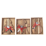 KitchenGoods Red Gingerbread Man/Snowman/Tree Acacia Cheese Boards 8.5 in., Pack of 6