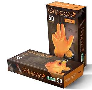 Grippaz G21081-L50 Gloves, L, Nitrile, Orange, 4 in L
