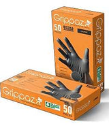Grippaz G21091-XL50 Gloves, XL, Nitrile, Black, 4-1/4 in L