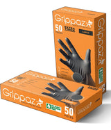 Grippaz G21091-XL50 Gloves, XL, Nitrile, Black, 4-1/4 in L