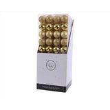 Decoris Gold Shatterproof Baubles Ornaments 2 in., Pack of 16