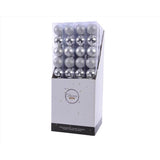 Decoris Silver Shatterproof Baubles Ornaments 2 in., Pack of 16