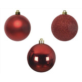 Decoris Red Shatterproof Baubles Ornaments 2 in., Pack of 16