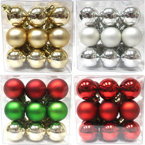 Celebrations Assorted Shiny and Matte Ornaments 6.35 in., Pack of 24