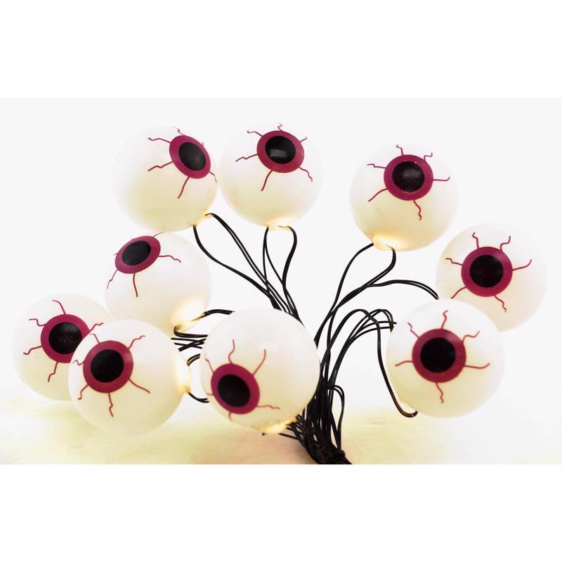 Celebrations Warm White LED Prelit Ghost & Eyeball Lights, Pack of 12