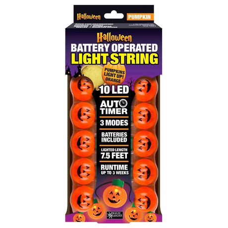 Magic Seasons Assorted 0 in. LED Spooky Light String Halloween Decor, Pack of 12