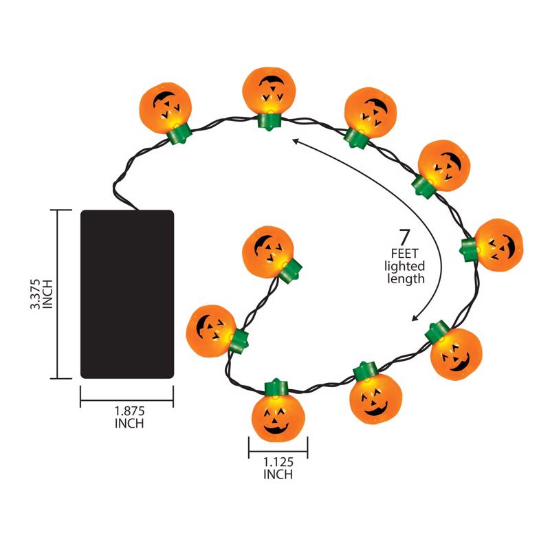 Magic Seasons Assorted 0 in. LED Spooky Light String Halloween Decor, Pack of 12