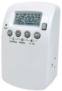 PowerZone TNDHD002 Timer, 15 A, 125 V, 1875 W, 2-Outlet, 7 days Time Setting, 16 On/Off Cycles Per Day Cycle