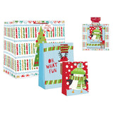 Paper Images Multi-Color Christmas Gift Bag, Pack of 24