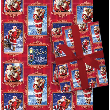 Paper Images Assorted Santas and Snowman Gift Wrap, Pack of 48