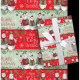 Paper Images Assorted Santas and Snowman Gift Wrap, Pack of 48