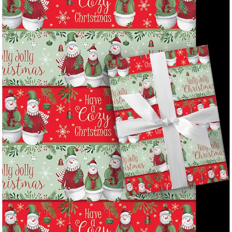 Paper Images Assorted Santas and Snowman Gift Wrap, Pack of 48