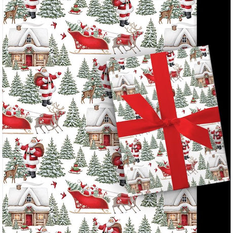 Paper Images Assorted Santas and Snowman Gift Wrap, Pack of 48