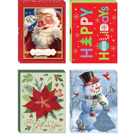 Paper Images Assorted Christmas Gift Card Holder, Pack of 24