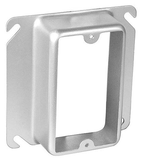 Southwire 52C16-UPC Device Ring, 4 in W, Square, 1-Gang, Steel, Silver, Galvanized