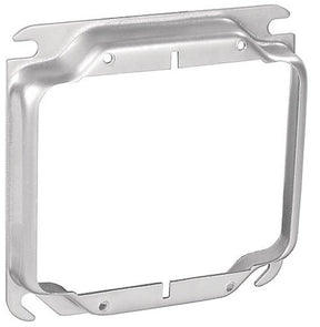 Southwire 52C18-5/8-UPC Electrical Box Cover, 4 in W, Square, 2-Gang, Steel, Silver, Galvanized