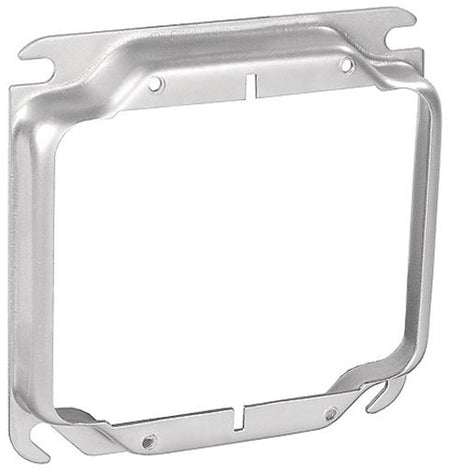 Southwire 52C18-5/8-UPC Electrical Box Cover, 4 in W, Square, 2-Gang, Steel, Silver, Galvanized