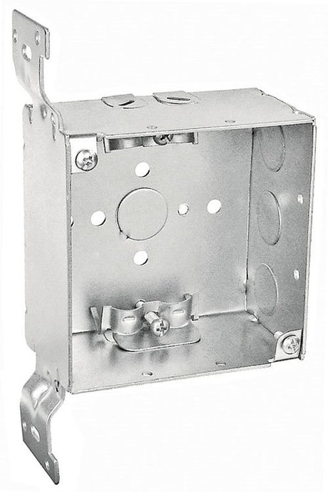 Southwire 52171-FR Bracketed Box, 1/2, 1/2 to 3/4 in Knockout, Steel, Silver, Galvanized, Stud Side