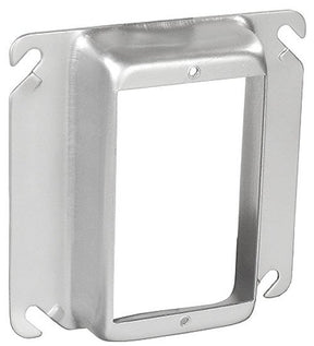 Southwire 52C15-UPC Device Ring, 1 in L, 4 in W, Square, 1-Gang, Steel, Silver, Galvanized