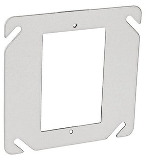 Southwire 52C62A-UPC Flat Device Ring, 4 in W, Square, 1-Gang, Steel, Silver, Galvanized